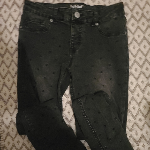 Cat Jack Black Polka Dot Jeggings 